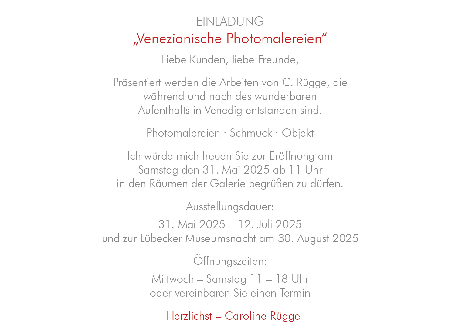 Galeriewerkstatt Rügge - Aktuelles