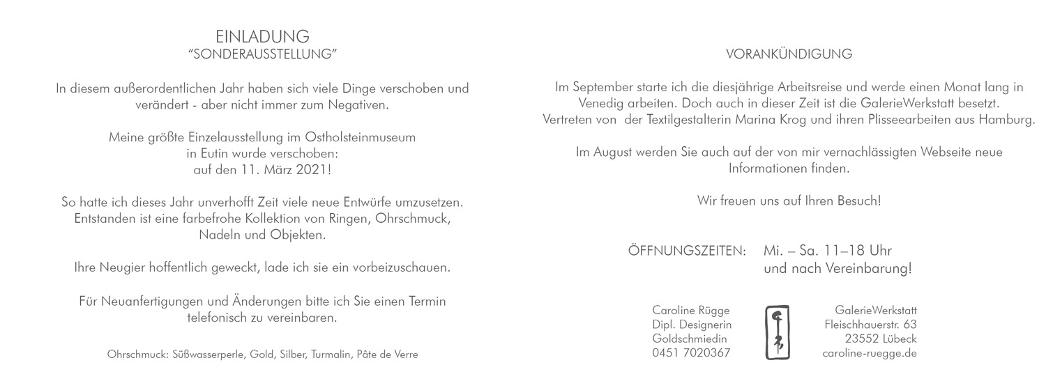 Galeriewerkstatt Rügge - Aktuelles